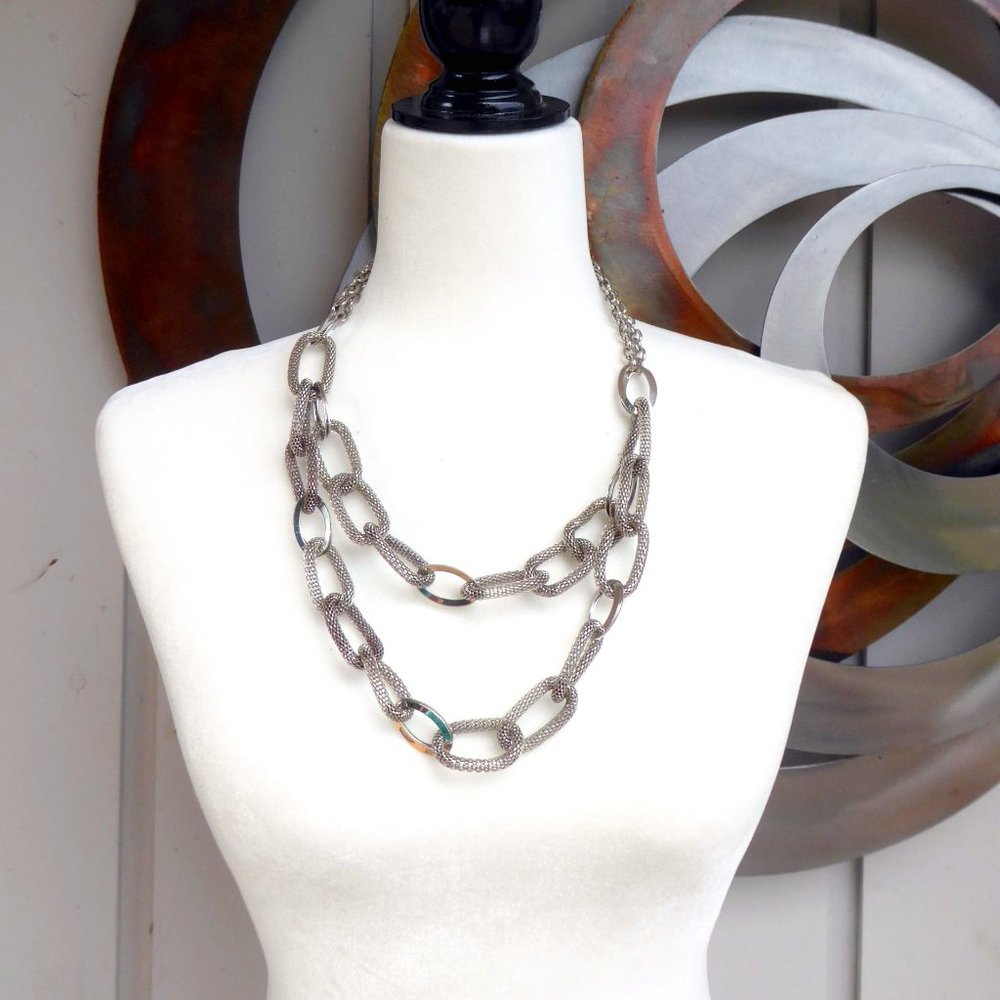Statement Iron Coloured Link Necklace